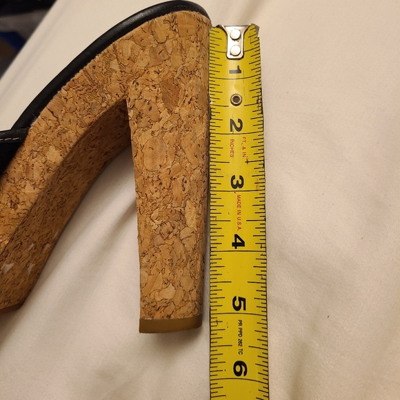 Michael Kors Black Cork Heel Sandals 10 - Picture 3 of 3